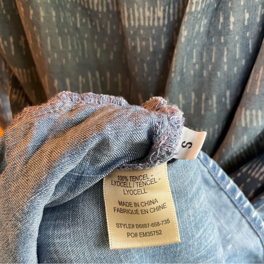 Cloth & Stone Anthropologie Off The Shoulder Denim Chambray Romper Women… - Picture 14 of 15